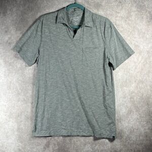 Even Tide Polo‎ Shirt Mens Large Gray White Striped Short Sleeve Golf Outdoor